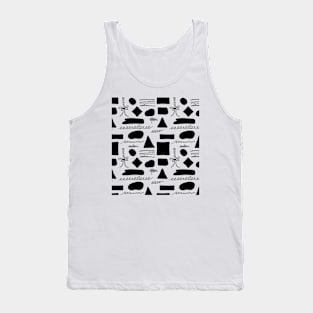 Black and white triangles, square, spots and lines Tank Top